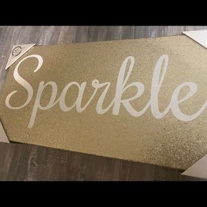 White and Gold Glitter Canvas Wall Art
